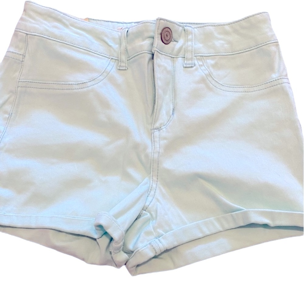 Junior Girl’s Teal High Waisted Shortie Shorts Size 1